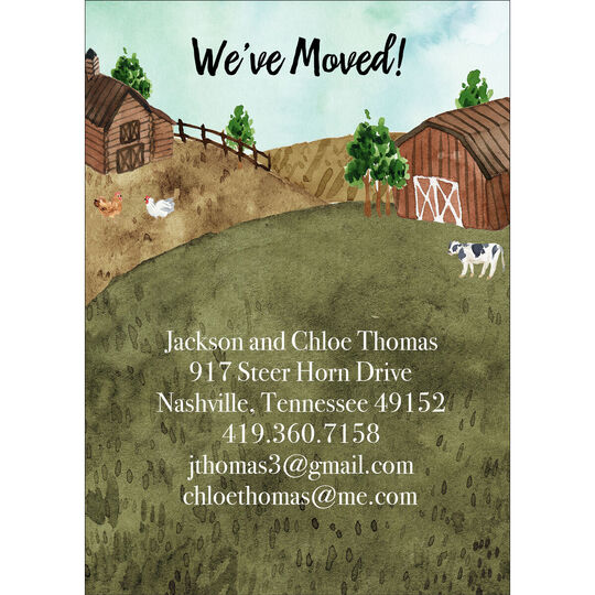 Down on the Farm Moving Announcements